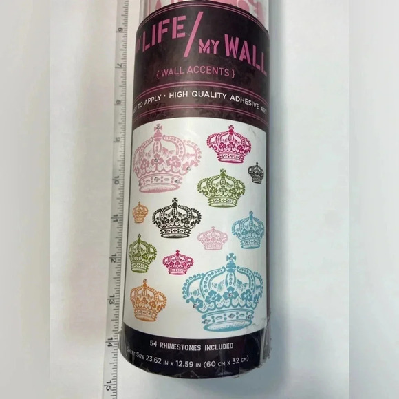 My Life/My Wall - Graffiti Wall Accents โ Crowns w/ 54 Rhinestones โ BNIB ๐๐ - Picture 7 of 9